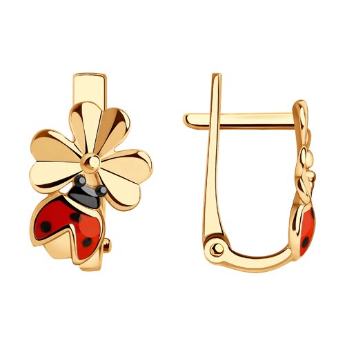 картинка Серьги из золота с эмалью от магазина Драгоценные подарки