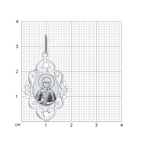 картинка Иконка " Святая блаженная Матрона Московская" из серебра с алмазной гранью и лазерной обработкой от магазина Драгоценные подарки