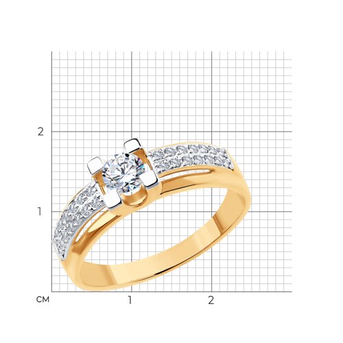 картинка Кольцо из золота с фианитами от магазина Драгоценные подарки