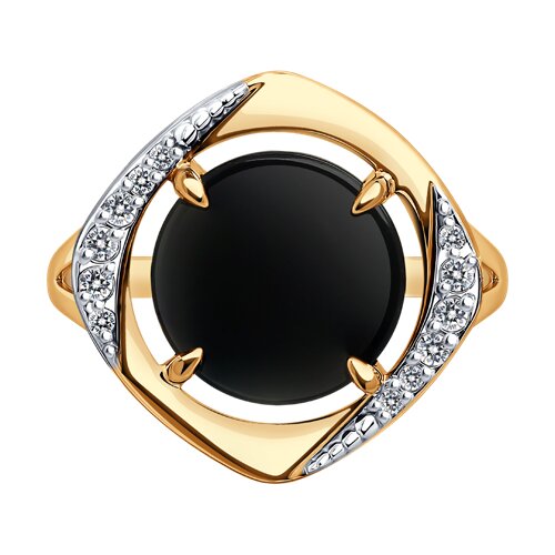 картинка Кольцо золотое пробы 585 с агатом от магазина Драгоценные подарки