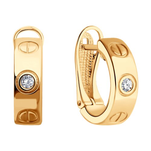 картинка Серьги из золочёного серебра с фианитами от магазина Драгоценные подарки