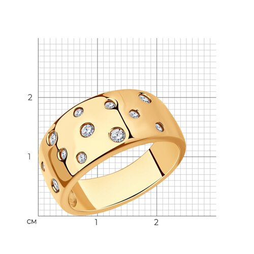 картинка Кольцо из золочёного серебра с фианитами от магазина Драгоценные подарки