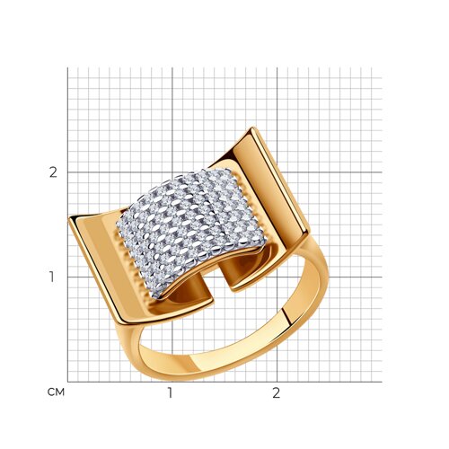 картинка Кольцо из золочёного серебра с фианитами от магазина Драгоценные подарки