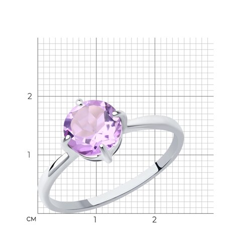 картинка Кольцо из серебра с аметистом от магазина Драгоценные подарки