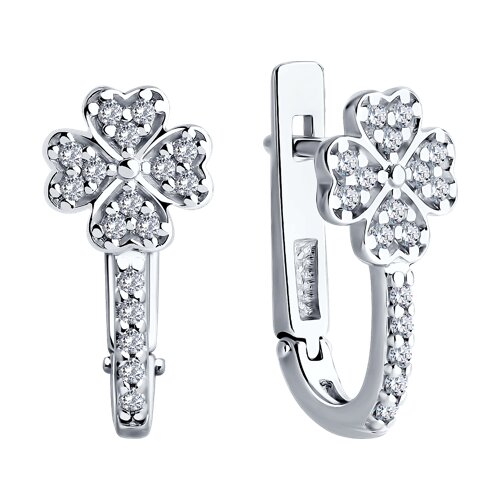 картинка Серьги из серебра с фианитами от магазина Драгоценные подарки