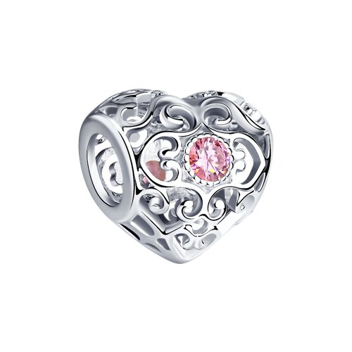 картинка Подвеска - шарм из серебра  с розовыми фианитами от магазина Драгоценные подарки
