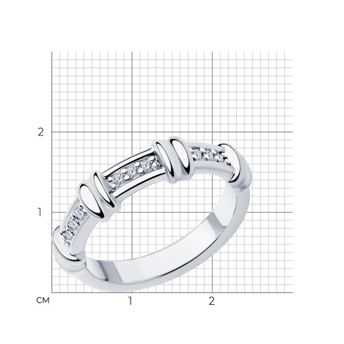 картинка Кольцо из серебра с фианитами от магазина Драгоценные подарки