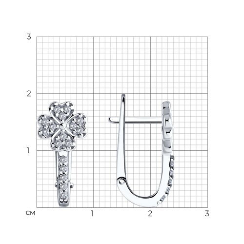 картинка Серьги из серебра с фианитами от магазина Драгоценные подарки