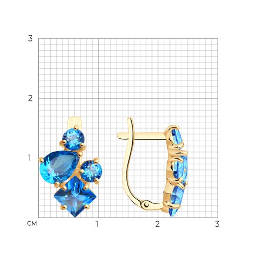 картинка Серьги золотые пробы 585 с топазом от магазина Драгоценные подарки