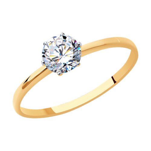 картинка Помолвочное кольцо из золота с фианитом от магазина Драгоценные подарки