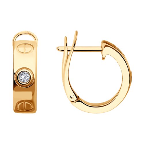 картинка Серьги из золочёного серебра с фианитами от магазина Драгоценные подарки