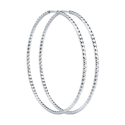 картинка Серьги конго из серебра с алмазной гранью от магазина Драгоценные подарки