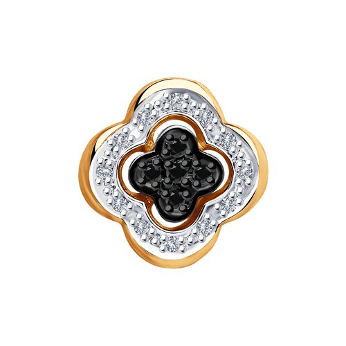 картинка Подвеска из золота с бесцветными и чёрными бриллиантами от магазина Драгоценные подарки