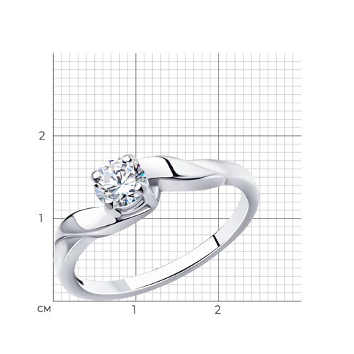 картинка Кольцо для помолвки из родированного серебра от магазина Драгоценные подарки
