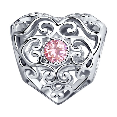 картинка Подвеска - шарм из серебра  с розовыми фианитами от магазина Драгоценные подарки