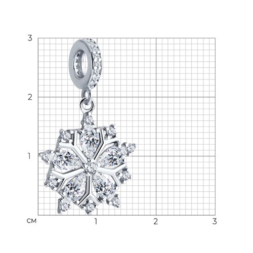картинка Подвеска-шарм  из серебра с фианитами от магазина Драгоценные подарки