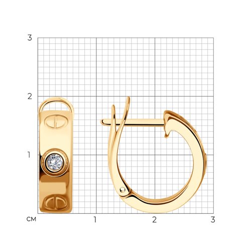 картинка Серьги из золочёного серебра с фианитами от магазина Драгоценные подарки