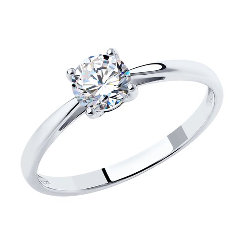картинка Помолвочное кольцо из серебра с фианитом от магазина Драгоценные подарки