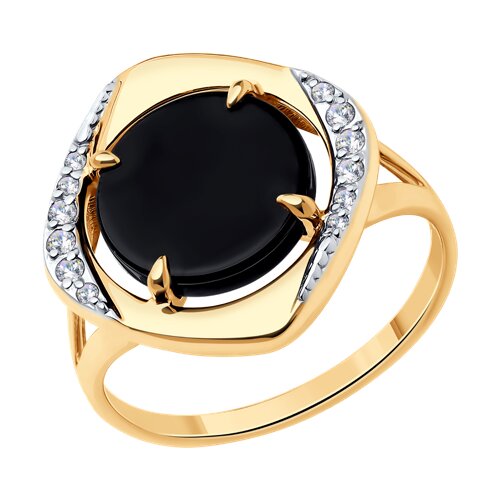 картинка Кольцо золотое пробы 585 с агатом от магазина Драгоценные подарки