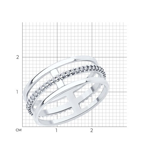 картинка Кольцо из серебра с фианитами от магазина Драгоценные подарки