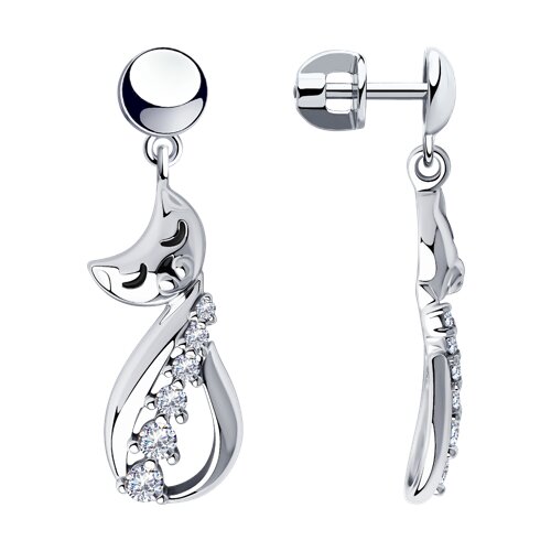 картинка Серьги из серебра с фианитами от магазина Драгоценные подарки