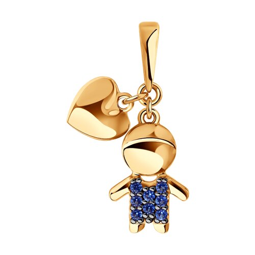 картинка Подвеска из золота с синими фианитами от магазина Драгоценные подарки