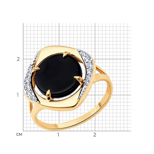 картинка Кольцо золотое пробы 585 с агатом от магазина Драгоценные подарки