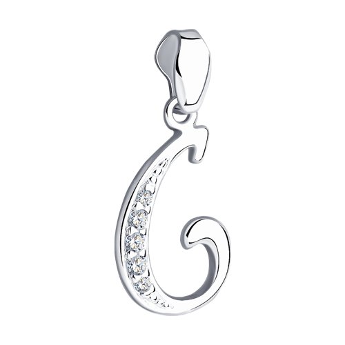 картинка Подвеска-буква из серебра с фианитами от магазина Драгоценные подарки