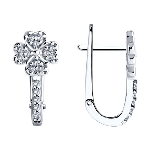 картинка Серьги из серебра с фианитами от магазина Драгоценные подарки