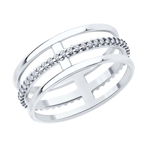 картинка Кольцо из серебра с фианитами от магазина Драгоценные подарки