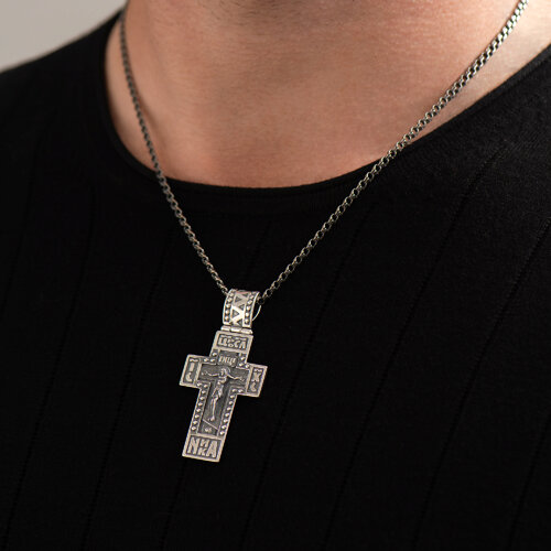 картинка Крест из чернёного серебра от магазина Драгоценные подарки