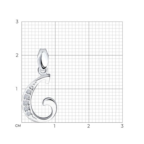 картинка Подвеска-буква из серебра с фианитами от магазина Драгоценные подарки