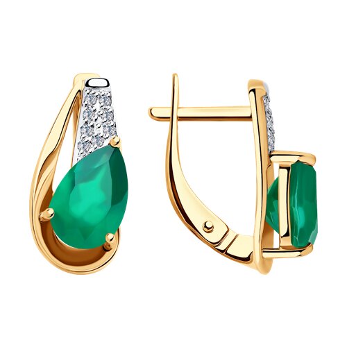 картинка Серьги золотые пробы 585 с агатом от магазина Драгоценные подарки