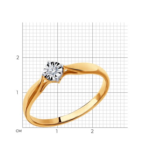 картинка Помолвочное кольцо из комбинированного золота с бриллиантом от магазина Драгоценные подарки