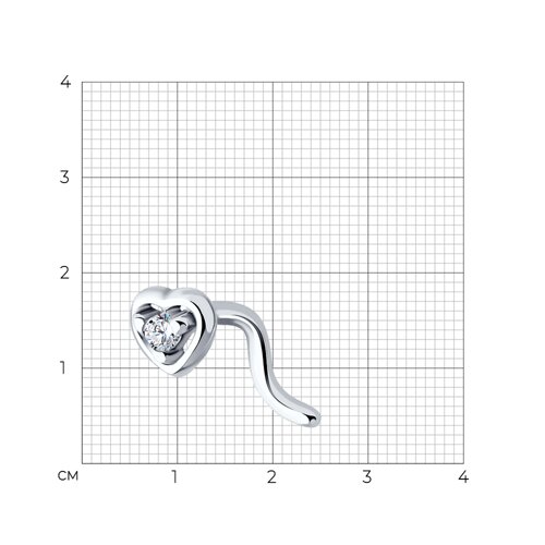 картинка Пирсинг из серебра с фианитом от магазина Драгоценные подарки