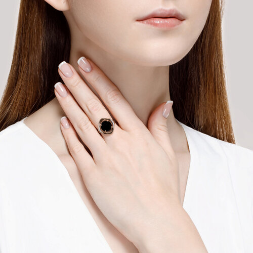 картинка Кольцо золотое пробы 585 с агатом от магазина Драгоценные подарки