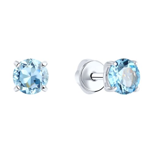 картинка Серьги-пусеты из серебра с топазами от магазина Драгоценные подарки