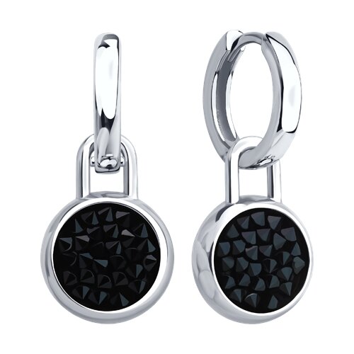 картинка Серьги из серебра с кристальной тканью от магазина Драгоценные подарки