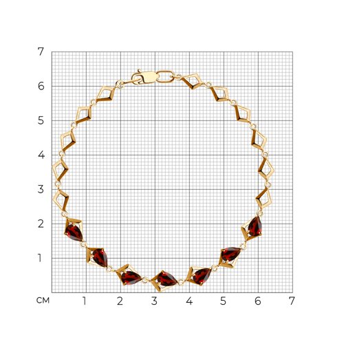 картинка Браслет золотой пробы 585 с гранатом от магазина Драгоценные подарки