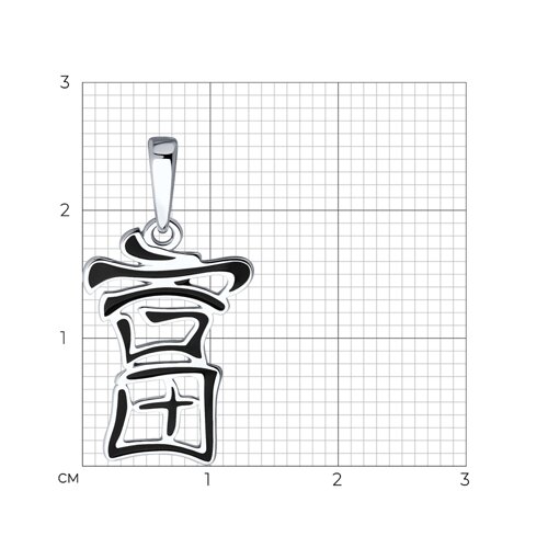 картинка Подвеска-иероглиф "Богатсво" из серебра с эмалью от магазина Драгоценные подарки